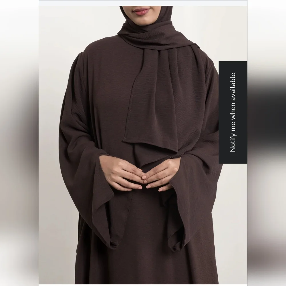 Modest Essential Brown Abaya - Picture 2 of 3